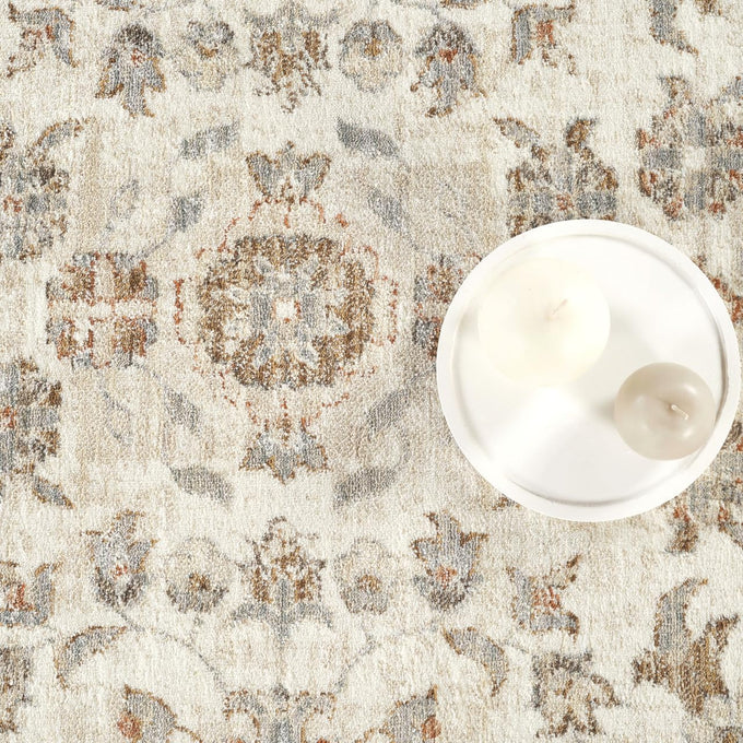 Abani Oriental & Vintage Area Rug - 4'x6' Beige Rectangle Rug for Living Room & Bedroom - Alara Vintage Collection