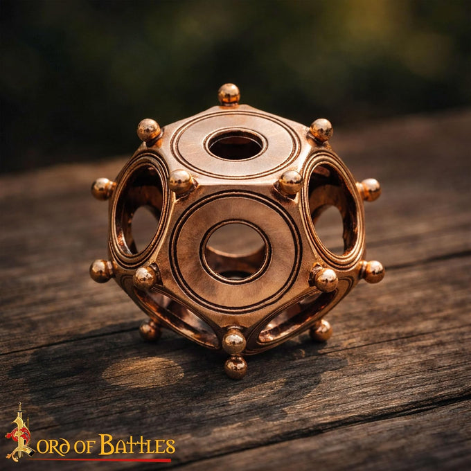 Lord of Battles Roman Bronze Metal Dodecahedron | Lost-Wax Cast Ancient Artifact Replica | Mysterious Relic for Collectors & History Lovers - 82 Grams (Solid Bronze (Antique))