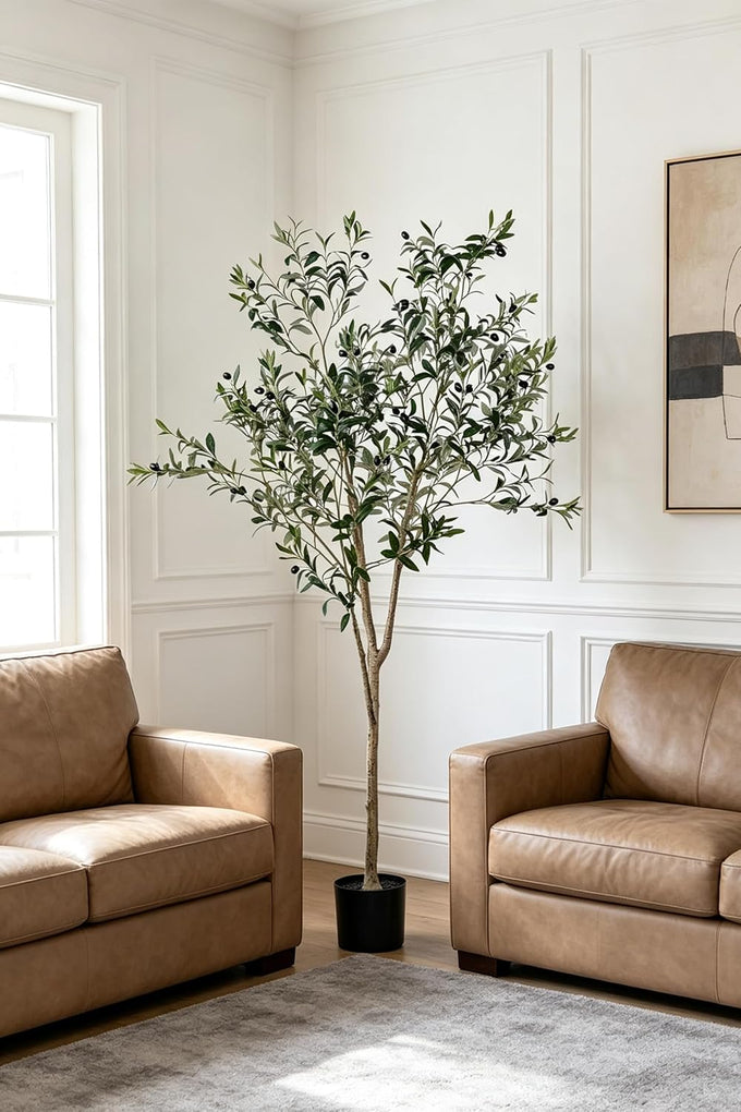 6FT Artificial Olive Tree Indoor for Living Room Decor with Planter