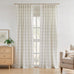 Cornflower Blue Plaid Pinch Pleated Semi Sheer Curtain, 40"Wx108"Lx2