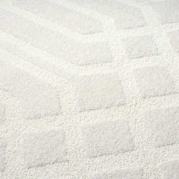 Abani Cozy Cream Area Rug for Living Room, Bedroom - Geometric Diamond Pattern - 4' x 6' - Durable & Easy to Clean
