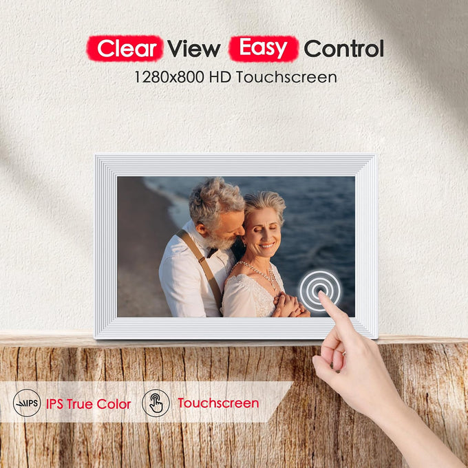 Frameo 10.1" Digital Picture Frame WiFi, Smart Electronic Photo Frame, 32GB