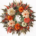 24"Artificial Silk Hydrangea Flower Dahlia Fall Wreath for Front Door Decor