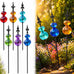Tandefio 6 Pcs Colorful Blown Glass Garden Stakes Metal Yard Decoration