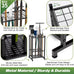 Garden Tool Organizer, Garage Tool Organizer & Garage Organization, Heavy Duty Steel Tool Storage Rack Holds 35 Rakes, Brooms Tools, Broom Holder and Mop Holder, Shed Organizer for Home Organization