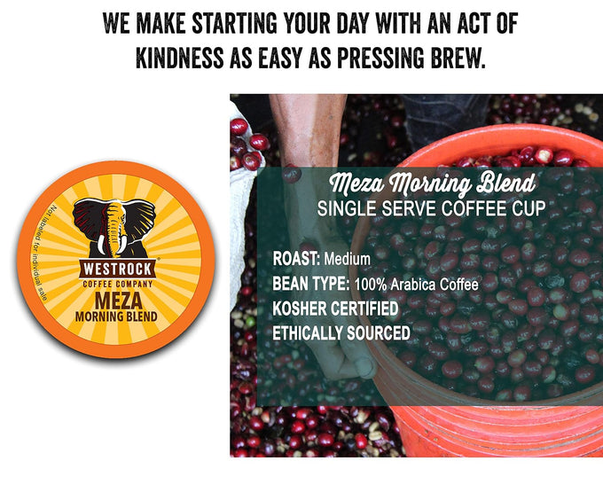 Westrock Coffee Company, Meza Morning Blend, Single Serve Coffee Cup, Medium Roast, 80 Count