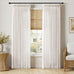 MIULEE 102 Inches Long Pinch Pleated Thick Linen Curtains 2 Panels Natural