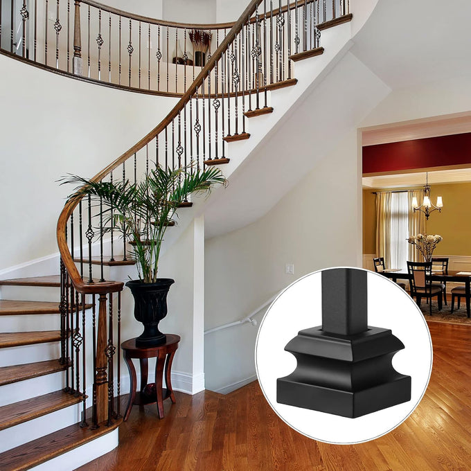 Moxweyeni 96 Pcs Iron Baluster Shoes for Square Staircase Balusters