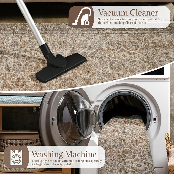 Machine Washable Rugs for Living Room: 8x10 Area Rugs for Bedroom