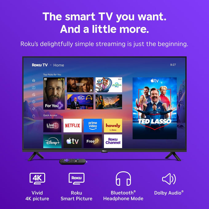 Roku 43-Inch Select Series Smart TV 2026-4K (2160p) HDR TV - RokuTV