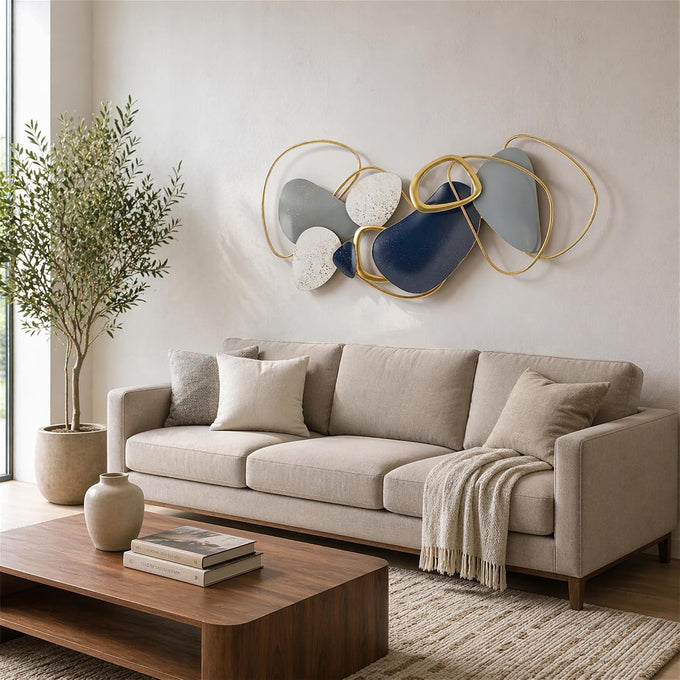 Axioglo 40" Large Wall Decor,3D Abstract Metal Wall Art for Living Room