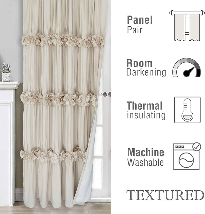 Homechoice Decor Thermal Insulated Window Curtains, 54" W x 84" L (Pair)