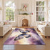 Purple Gold Celestial Butterfly 5'x7' Area Rugs for Living Room Mat