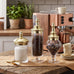MyGift 3 Piece Clear Glass Apothecary Jars with Metallic Brass Tone Lids