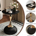 Metal Round End Table,Accent Side Table for Living Room,Black,15.7"Lx 19.7H
