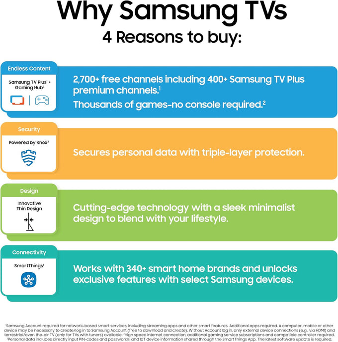 Samsung 50-Inch Class Crystal UHD U8000F 4K Smart TV (2025 Model) Endless Free Content, Processor, MetalStream Design, Knox Security, Alexa Built-in