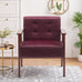 Anwick Mid-Century Accent Chair,Modern Living Room Chairs with Solid Wood Frame,Comfy Velvet Armchair Lounge Reading Chairs for Bedroom Office Small Spaces (Beige)