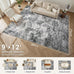 DMOYEST Area Rug Living Room Rugs 9x12 Washable Abstract Grey Carpet
