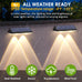 Solar Fence Lights Outdoor, 2700/4000/6000K 3 Mode, 8-12H, Black, 8 Pack
