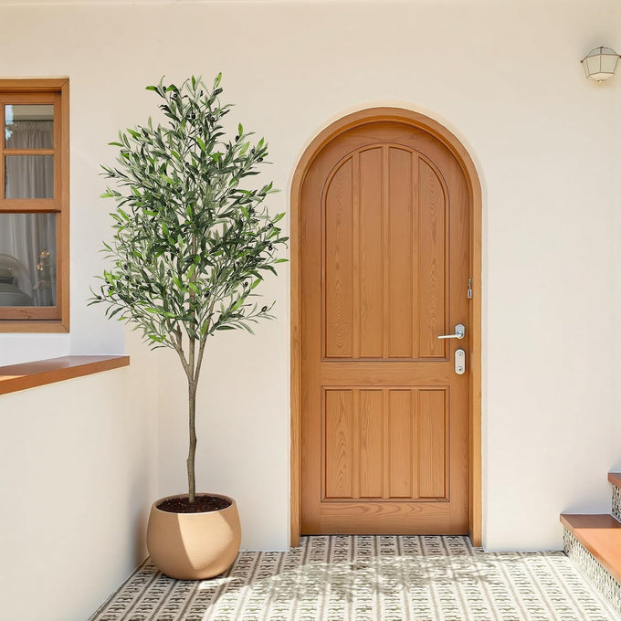 Alupssuc 6ft Faux Olive Tree with Lifelike Fruits and Realistic Leaves