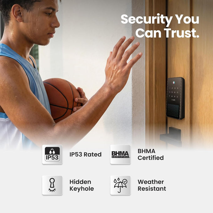 Lockin Veno Solar Palm Smart Lock, Palm Vein Keyless Entry Door Lock