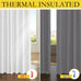 NICETOWN 100% Blackout Linen Curtains 108" Length 2 Panels, Greyish White