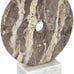 Helios Wheel - Sculptural Beige and White Marble Decorative Object - Tabletop Accent