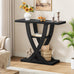 FAVOOSTY 31.5" Entryway Table, 3 Tier Hallway Table, Console Tables, Black
