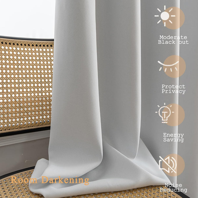 Qiseca Extra Long Curtains High Ceiling Drapes 20Ft for Living Room, Tall Windows Custom Made 2 Story Blackout Curtains for High Living Room Bedroom Loft Theater W52xL240 Inches Long 1 Panel, White