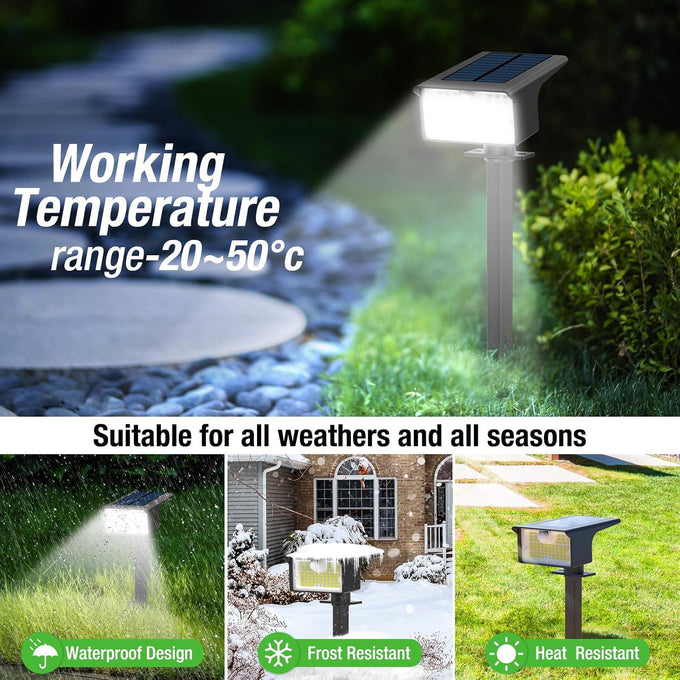 nipify 10 Pack 62 LED Solar Spot Lights Outdoor Motion Sensor with 3 Modes