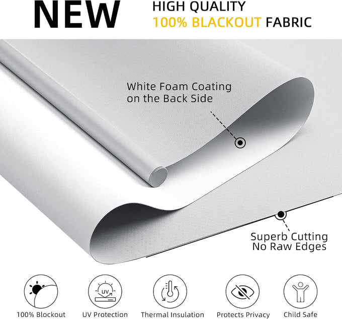 ChrisDowa Blackout Roller Shades,Cordless Blinds for Indoor Windows