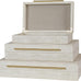 Elegant Set of 3 Ivory Shagreen Decorative Boxes