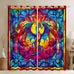 Western Dragon Kids Blackout Curtains,Glass Dragon Flying Wing Trippy Window Drapes for Boys Girls,Geometric Patchwork Abstract Blue Unique Window Treatments Grommet Top 2 Panel Set,52Wx96L inch