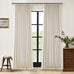Cream Beige Linen Black Out 96 Inch Curtains for Bedroom Windows 2 Panels