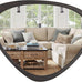 HOMECOOKIN 25 x 20 Asymmetrical Mirror, Irregular Wooden Wall Mirror for Bedroom, Living Room,Entryway– Mid-Century Modern Decorative Mirror, Solid Wood Frame, Pebble Shaped Design (Dark Brown)