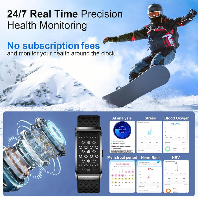 Screenless Fitness Smart Bracelet, 24/7 Activity Health Tracker, Smart Band