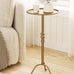25.6" Vintage Round Pedestal End Table with Tray Top, Bronze