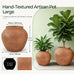 14" H x 17" Dia Distressed Terracotta Fiberstone Planter with Drainage Hole, Lightweight Flower Pot for Olive Trees & Houseplants, Indoor Outdoor Patio, Porch, Garden & Entryway Décor