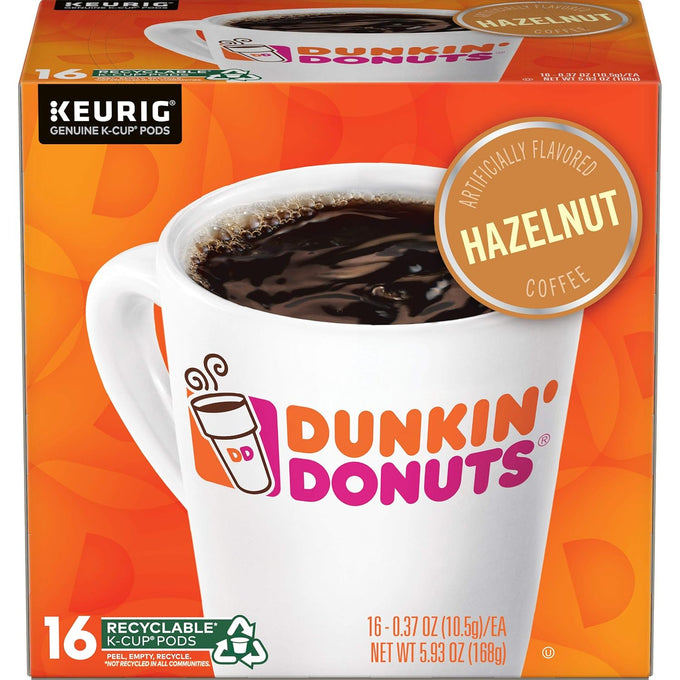 Dunkin' Donuts Hazelnut K-Cup Pods, Medium Roast, 64 Count for Keurig Coffee Makers