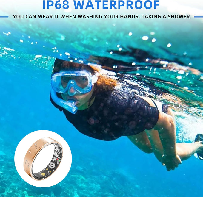 Smart Ring | No Subscription Fitness & Health Tracker Gold Size8