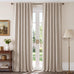 NICETOWN 100% Blackout Linen Curtains 108" Length 2 Panels, Greyish White