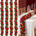 4 Pcs 24Ft Faux Rose Vine Garland Wedding Decor,Red，Orange