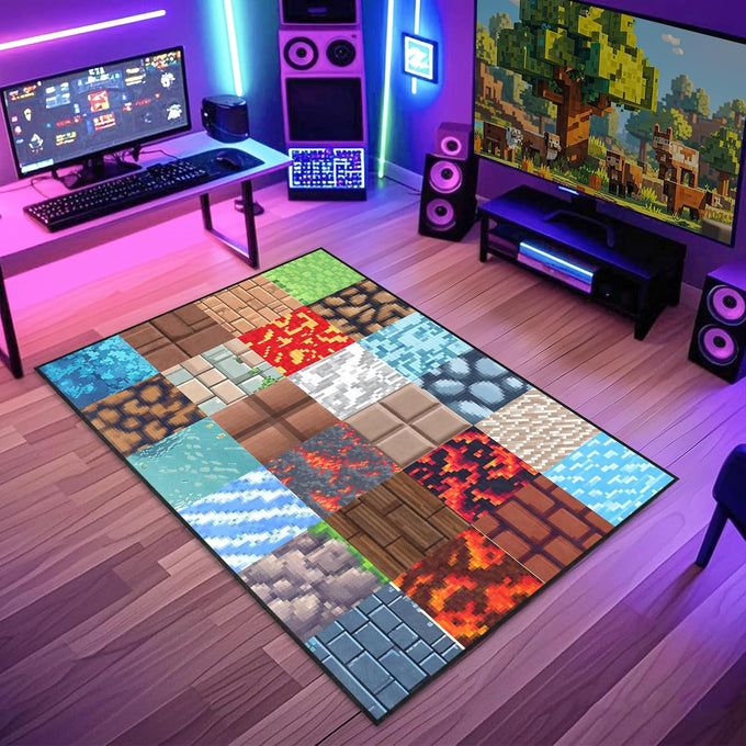 Cool Game Rug for Teen Boys Room Funny Gamer Rug for Boys Bedroom, Gaming Carpet Kids Play Mat for Living Room Playroom Game Decoration Floor Mats, 5'x7'