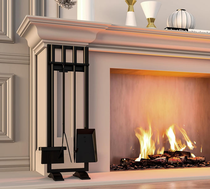 Fire Beauty 5-Piece Wrought Iron Indoor Fireplace Tools Set
