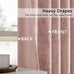 SMILETIME Pink Crushed Velvet Curtains 52x108inch Rod Pocket-2P
