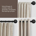 Zeerobee 2 Pack Curtain Rods 72-144", 1 Inch Industrial Black Curtain Rod