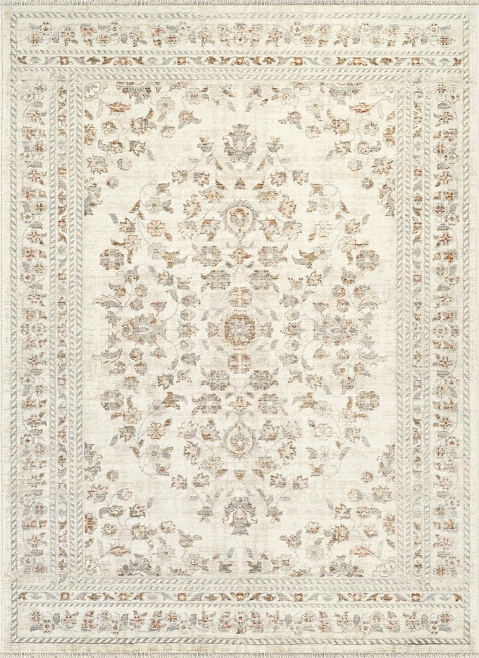 Abani Oriental & Vintage Area Rug - 4'x6' Beige Rectangle Rug for Living Room & Bedroom - Alara Vintage Collection