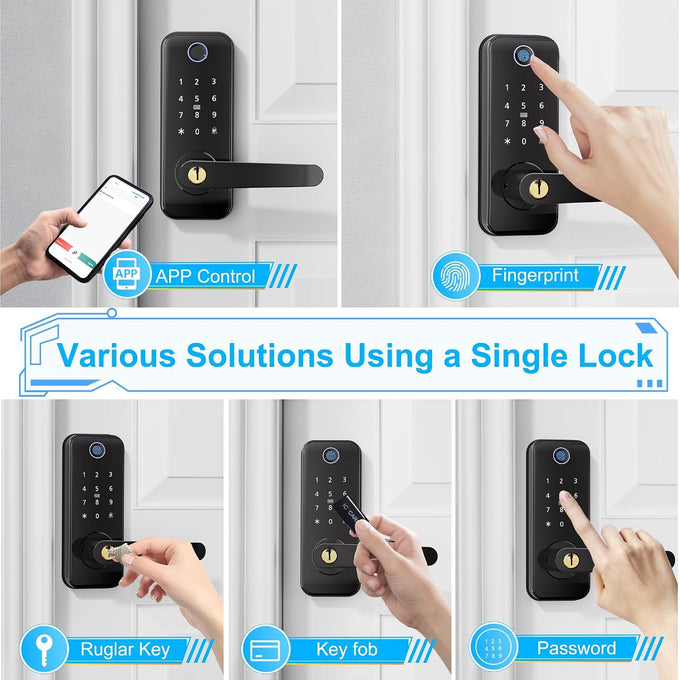 Smart Fingerprint Door Lock with Handle Security Keyless Entry Door Lock
