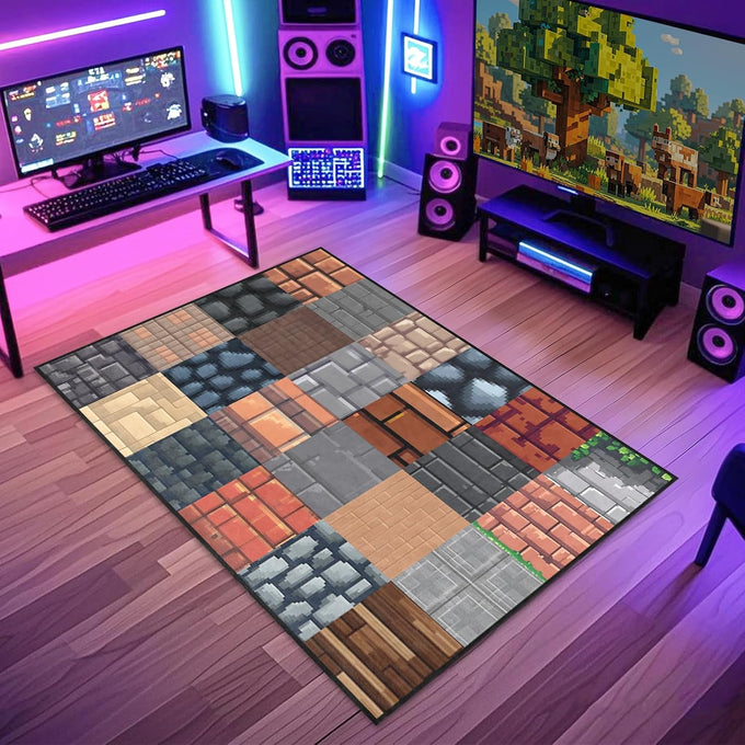 Cool Game Rug for Teen Boys Room Funny Gamer Rug for Boys Bedroom, Gaming Carpet Kids Play Mat for Living Room Playroom Game Decoration Floor Mats, 5'x7'