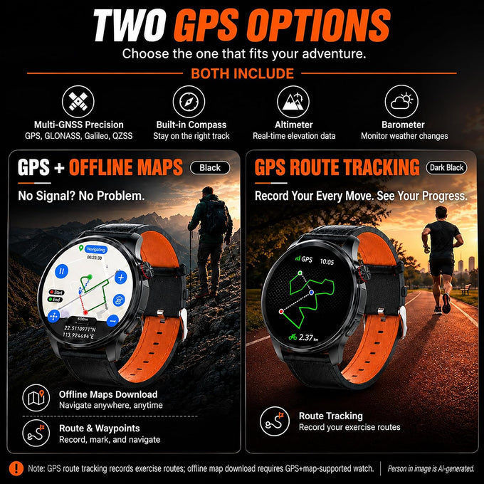 Smart Watch for Men with GPS, 1.46"AI Smartwatch, BT Call/Text Reply